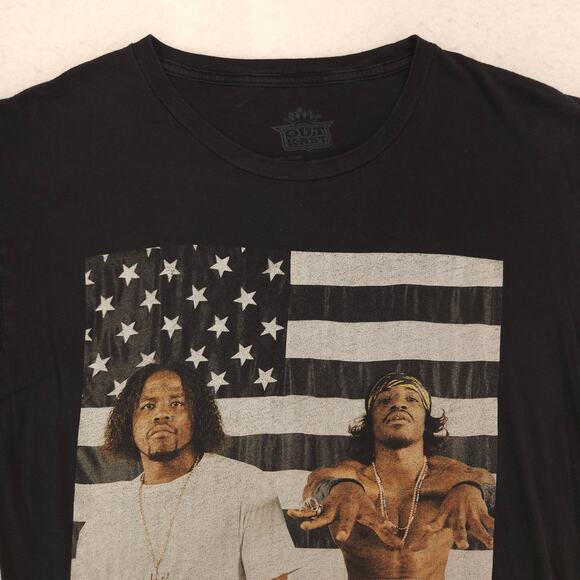 Outkast Rap Graphic Short Sleeve Crew Neck Shirt Mens Size Large L Black - Picture 1 of 9